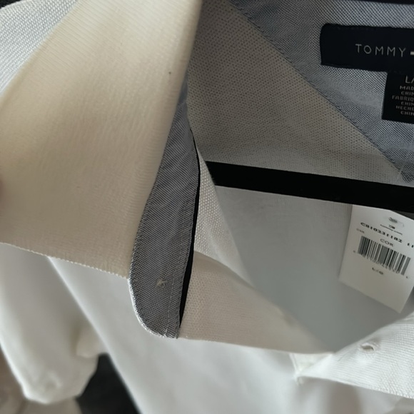 Tommy Hilfiger White Short Sleeves Button Polo shirt Men size L NEW - Picture 14 of 14